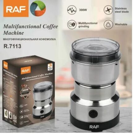 Raf Mini Electric Grinder – Stainless Steel Coffee & Spice Grinder, 220V, 14500 RPM, 200ml Capacity