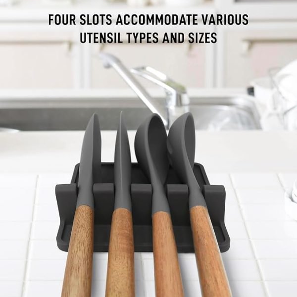 Zulay Kitchen Spoon Rest for Multiple Utensils High Heat-Resistant Silicone Drip Pad