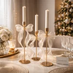 Luxury 3-Piece Metal Candle Stand Set – Elegant Table Decor Holders for Dining & Home Styling