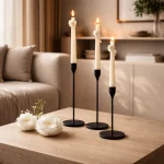 Luxury 3-Piece Metal Candle Stand Set – Elegant Table Decor Holders for Dining & Home Styling