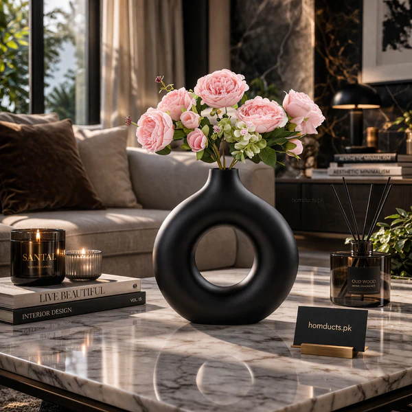 Modern Donut Shape Decorative Flower Vase
