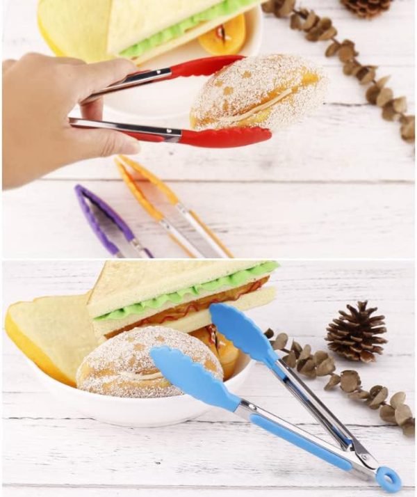 ZHIYE 4Pcs Silicone Tongs, Kitchen Tongs 7